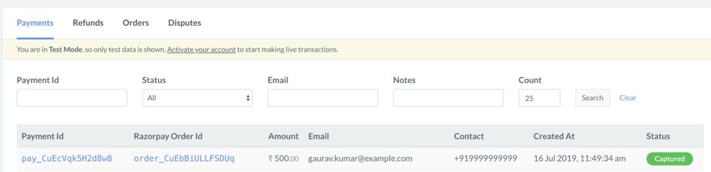 Razorpay payment gateway integration in php