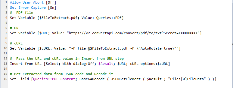 Extract PDF Content using ConvertAPI
